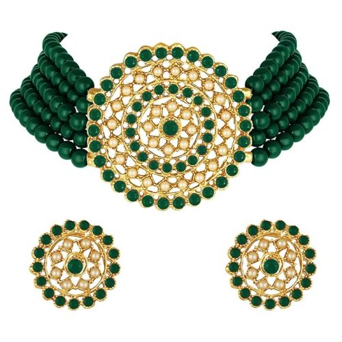 Necklace with Round Earrings.