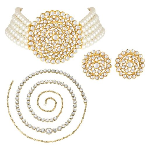 Necklace with Round Earrings